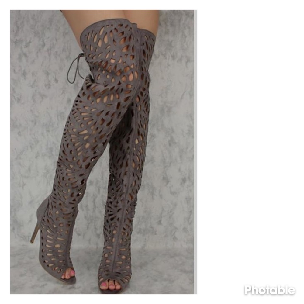 Thigh high Peep Toe Boots
